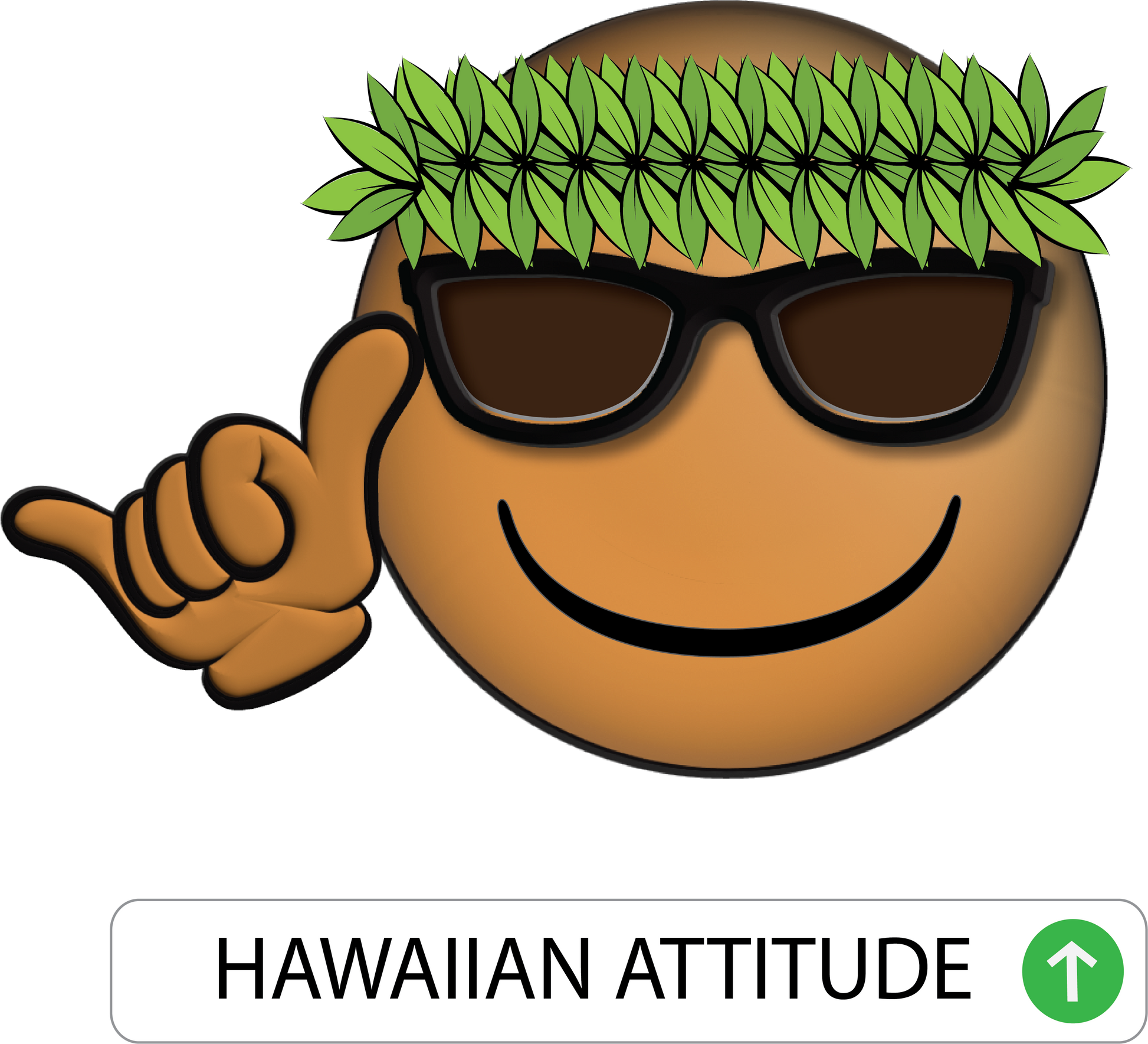 3D Hawaiian Emoji Original T-shirt - Hawaiian Attitude