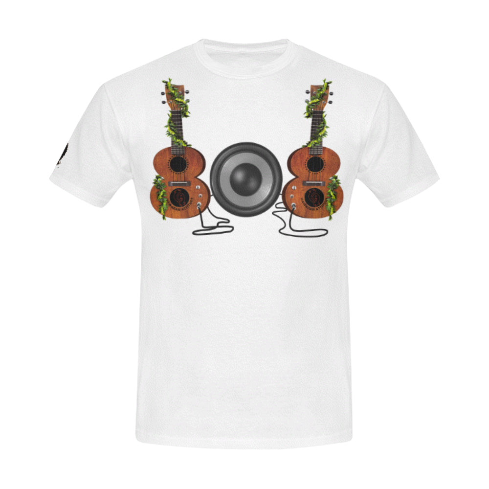 Big Kine Uke (mens wht) All Over Print T-Shirt for Men (USA Size) (Model T40) - Hawaiian Attitude